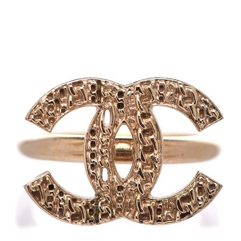 gold chanel cc ring|Chanel stack rings gold.